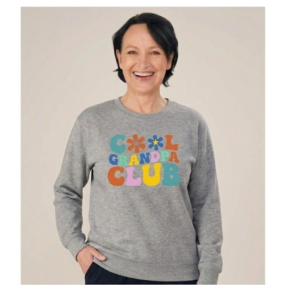 Unbranded Cool Grandma Club Sweatshirt‎ Women S Grey Graphic Retro Pullover